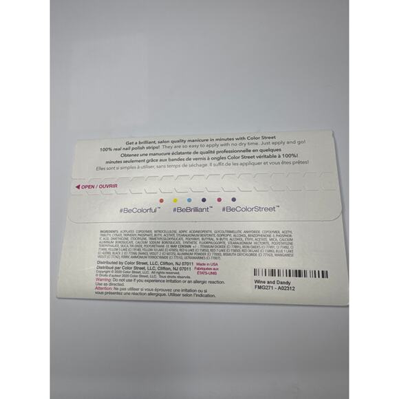 NWT Color Street “Wine and Dandy” Glittery Holo Blackberry Shade Nail Strips - Picture 4 of 4